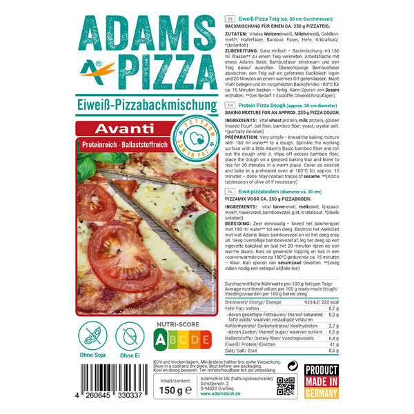 Adams Pizza - Eiweiß Pizzabackmischung "Avanti" 150g
