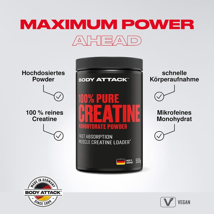 Body Attack - 100% Pure Creatine Monohydrat - 500g