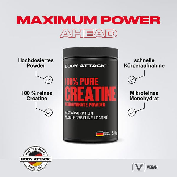 Body Attack - 100% Pure Creatine Monohydrat - 500g