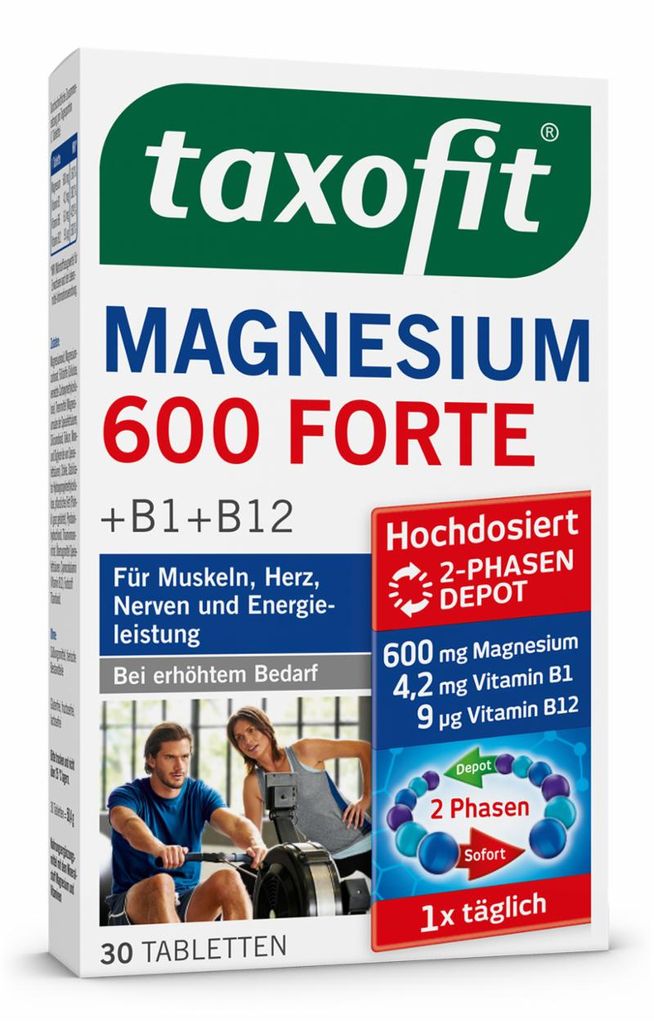 taxofit Magnesium 600 Forte+B1+ B12 - 30 Tabletten