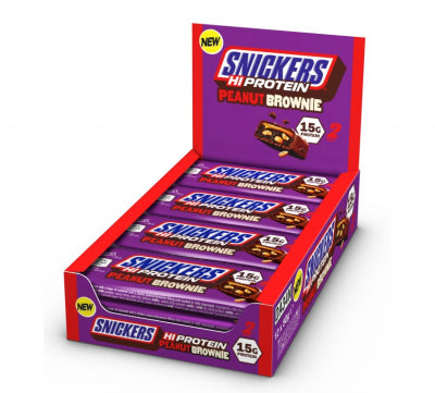 Snickers - HiProtein Peanut Brownie Bar - 2 Pieces - 12x 50g
