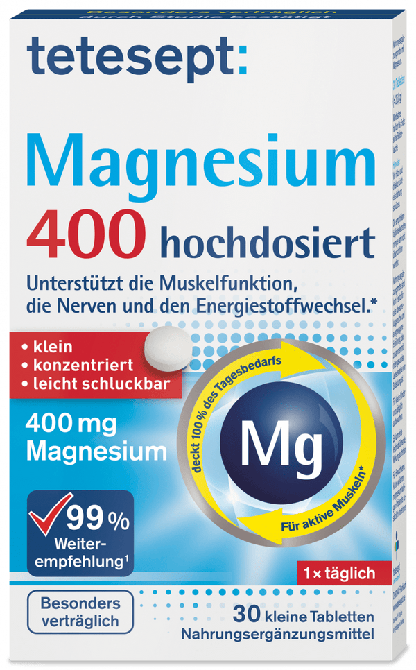 tetesept: Magnesium 400mg hochdosiert - 30 Tabletten