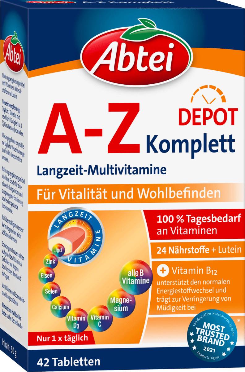 Abtei A-Z Komplett  Langzeit-Multivitamine 42 Tabletten