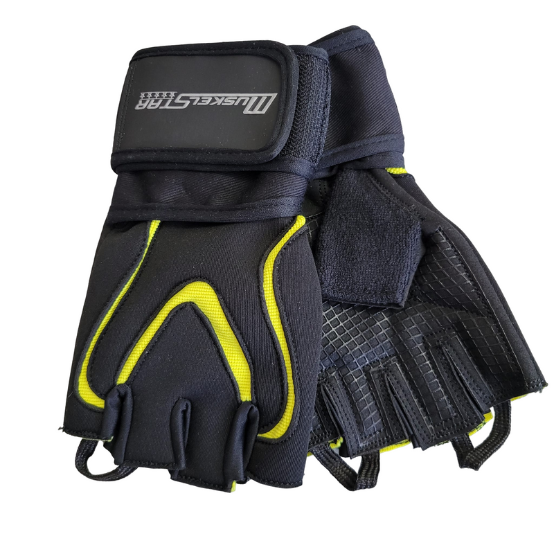 Muskelstar - MSTAR Handschuhe mit Bandage - Schwarz/ Gelb