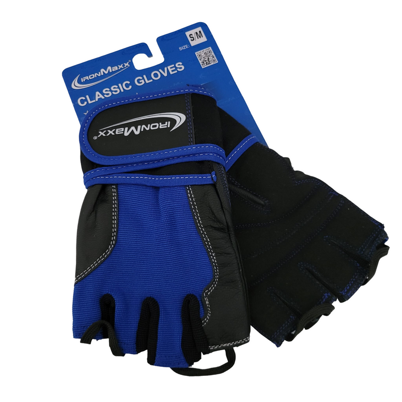 IronMaxx - Classic Gloves mit Bandagen - Blau/Schwarz