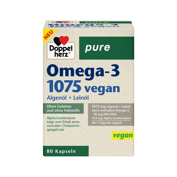 Doppelherz PURE- Omega-3 1075 Vegan 80 Kapseln