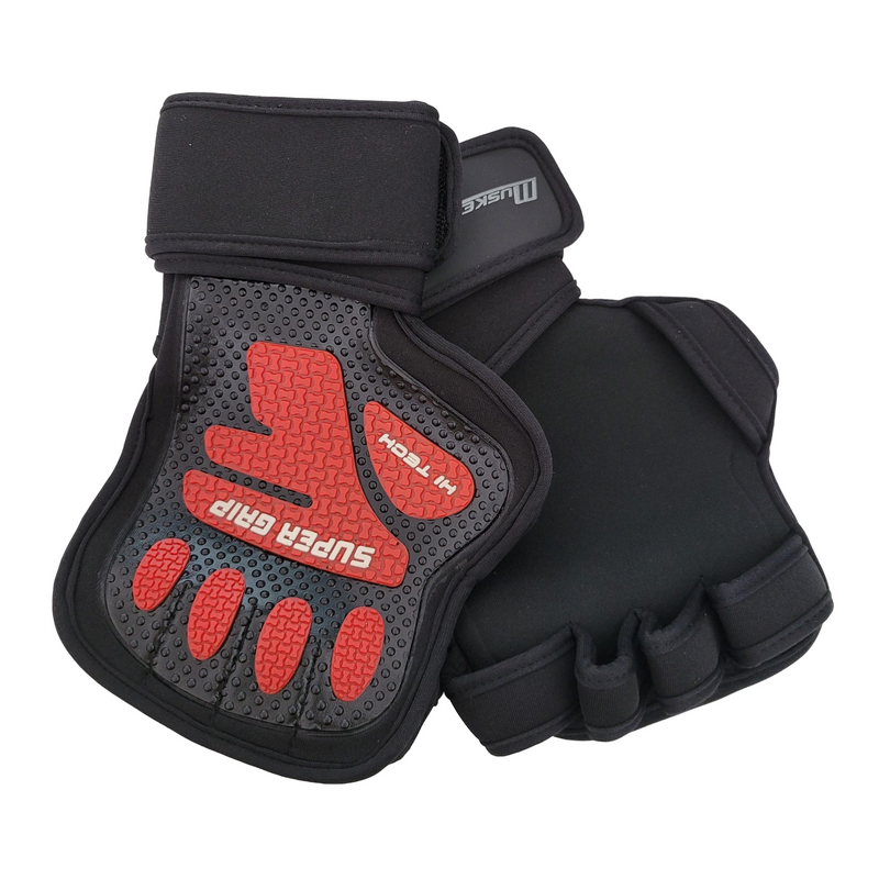 Muskelstar - MSTAR Super Grip Handschuhe mit Bandage -Schwarz/ Rot