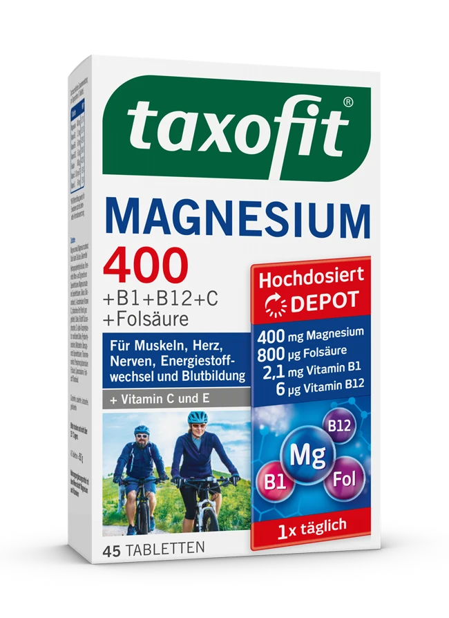 taxofit- Magnesium 400+ B1+ B12+ C+ Folsäure - 45 Tabletten