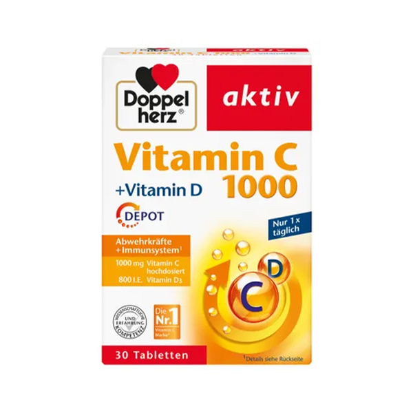 Doppelherz - Vitamin C 1000 + Vitamin D 30 Tabletten